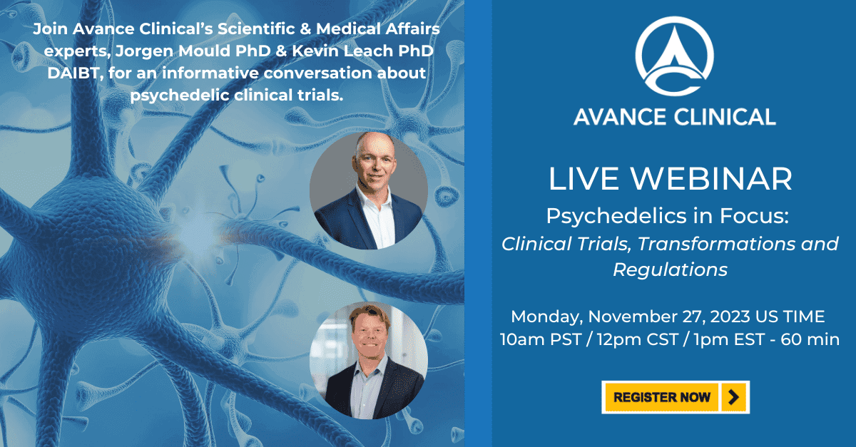 LIVE WEBINAR: PSYCHEDELICS IN FOCUS - Avance Clinical
