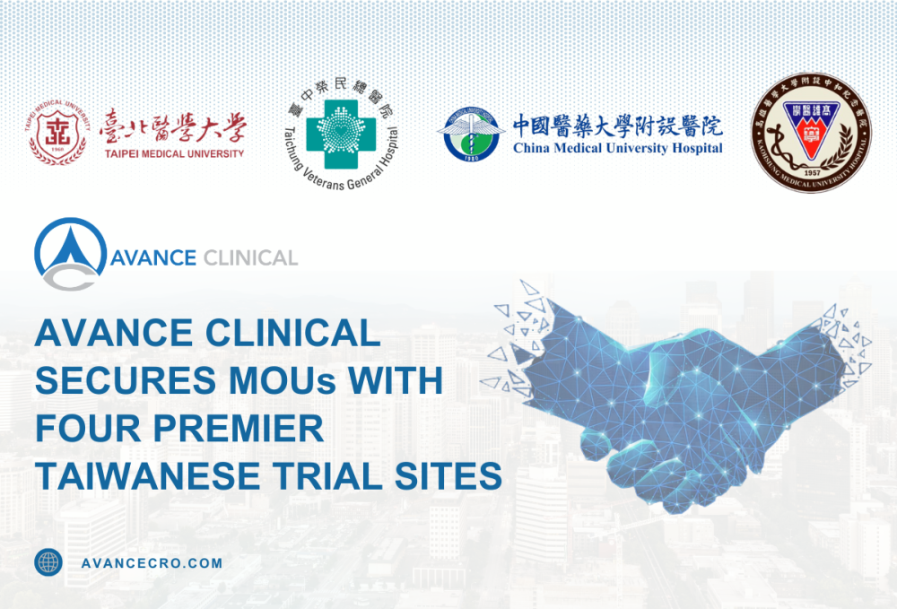 Global Reach for Biotechs: Avance Clinical Secures MOUs with Four Premier Taiwanese Trial Sites